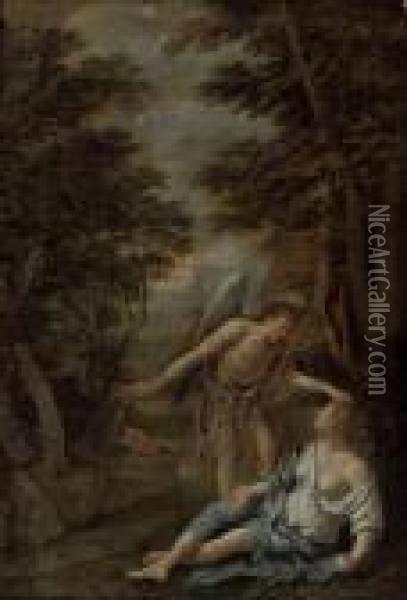 Hagar And The Angel Oil Painting - Pier Francesco Mola
