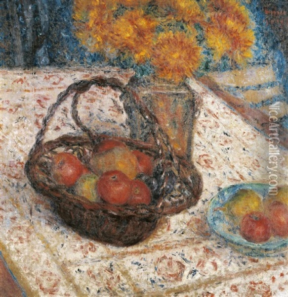 Le Panier De Pommes Oil Painting - George Morren