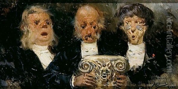 Tres Cantores Oil Painting - Mariano Barbasan Lagueruela