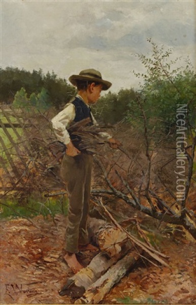 Pojke Vid Gardesgard Oil Painting - Elisabeth Warling