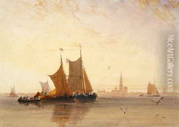 Antwerp, Morning, 1832 Oil Painting - David Cox