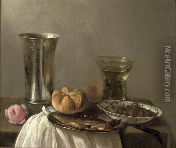 A Silver Beaker Oil Painting - Cornelis Cruys