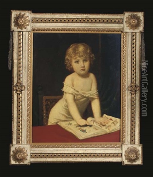 Knabenbildnis: Portrait Of Albin Von Prybram-gladona Oil Painting - Arnold Boecklin