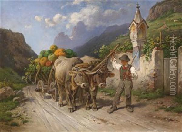 Rich Harvest Oil Painting - Adolf van der Venne