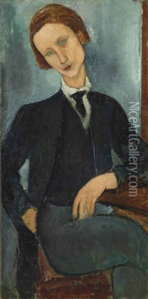 Monsieur Baranowski Oil Painting - Amedeo Modigliani