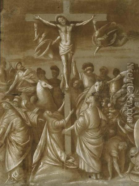 The Crucifixion Oil Painting - Gaudenzio Ferrari