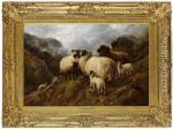 A Highland Family Oil Painting - Robert Watson