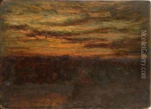 Sunset Oil Painting - Robert Lorrdine Pyne