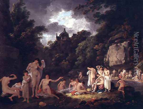 The Mermaids Haunt Oil Painting - Julius Caesar Ibbetson