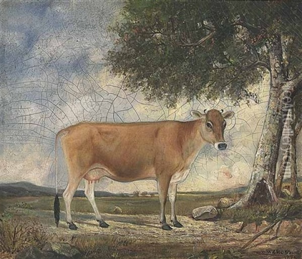 Guernsey Cow Oil Painting - Henry H. Cross