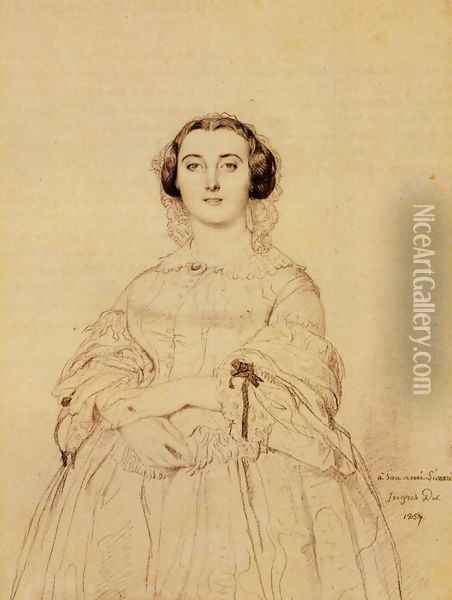 Madame Charles Simart, born Amélie Baltard Oil Painting - Jean Auguste Dominique Ingres
