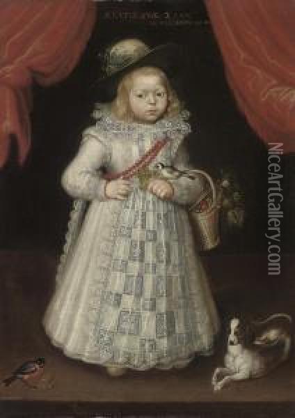 Portrait Of A Young Girl, Full-length Oil Painting - Cornelis De Vos