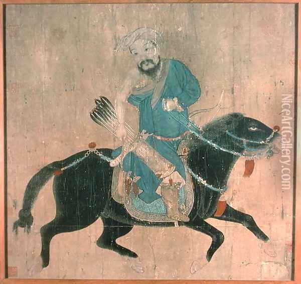 Mongol archer on horseback, from seals of the Emperor Ch'ien Lung and others, 15th-16th century Oil Painting - Anonymous Artist