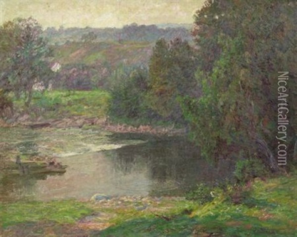 By The Mill Pond Or By The Riverside Oil Painting - Edward Henry Potthast