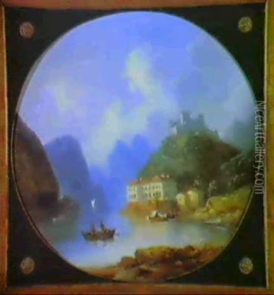 Am Lago Maggiore Oil Painting - August Leu the Younger