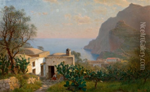 Capri Landscape Oil Painting - William Stanley Haseltine