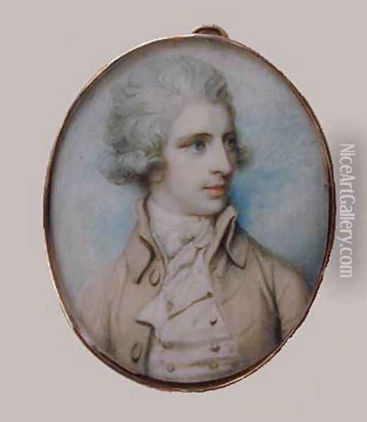 A Gentleman c. 1790 Oil Painting - Richard Cosway