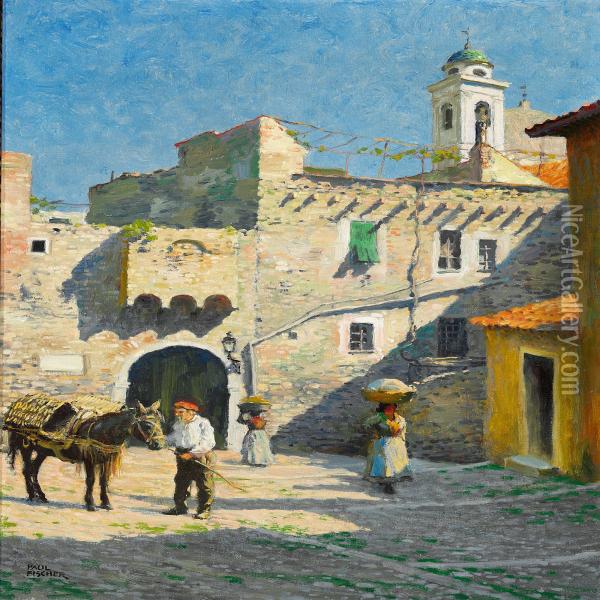 Porta San Giuseppe San Remo Oil Painting - Paul-Gustave Fischer