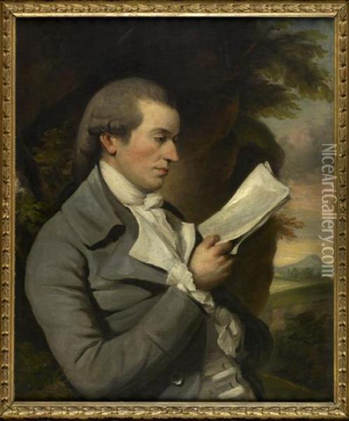 Half Length Portrait Of Mr Ashwood Of Lichfield Oil Painting - Gilbert Stuart