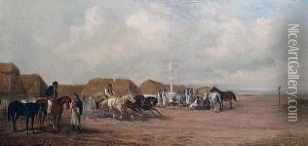 Hungarian Village Scene Oil Painting - Alfred Steinacker