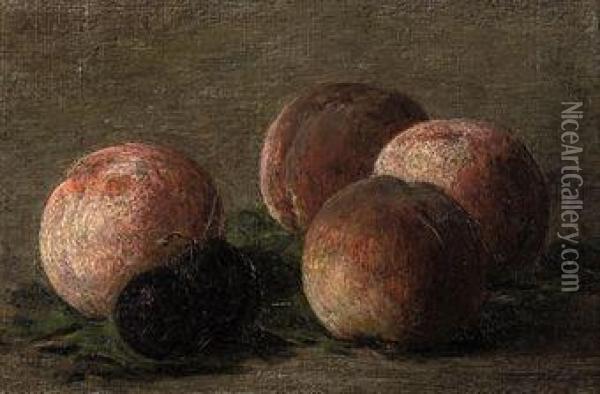 Peches Et Prunes Oil Painting - Ignace Henri Jean Fantin-Latour