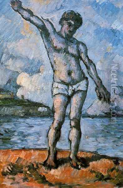 Man Standing Arms Extended Oil Painting - Paul Cezanne
