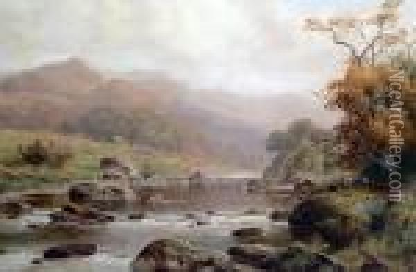 Late Autumn On The Conwy Oil Painting - William Henry Mander