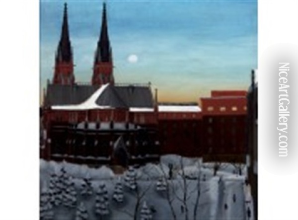 St. John's Church Helsinki Oil Painting - Sulho Sipilae