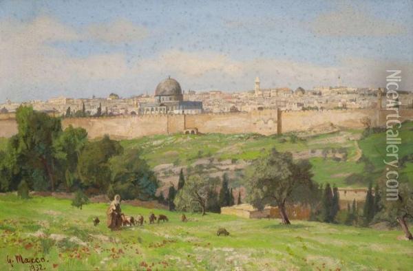 Blick Auf Jerusalem Oil Painting - Georg Macco