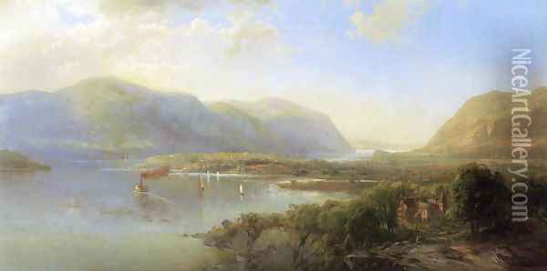 Highlands of the Hudson Near Westpoint Oil Painting - Herman Fuechsel