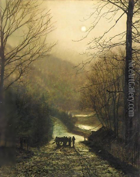 Forge Valley, Near Scarborough Oil Painting - John Atkinson Grimshaw