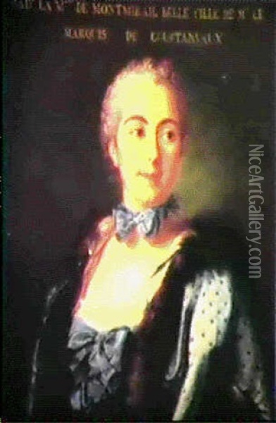 Portrait De La Marquise De Montmirail, Belle-fille Du       Marquis De Courtanvaux Oil Painting - Jean Marc Nattier