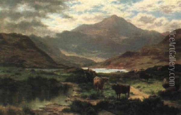 Highland Scenes: Near Glen Gannick, Inverness Oil Painting - Edgar Longstaffe
