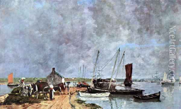 Seaport Oil Painting - Eugene Boudin