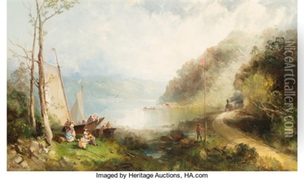 Anthony's Nose On The Hudson, Highlands Oil Painting - Andrew Melrose