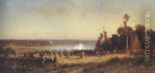Cannonading On The Potomac October 1861 1868 70 Oil Painting - Alfred Wordsworth Thompson