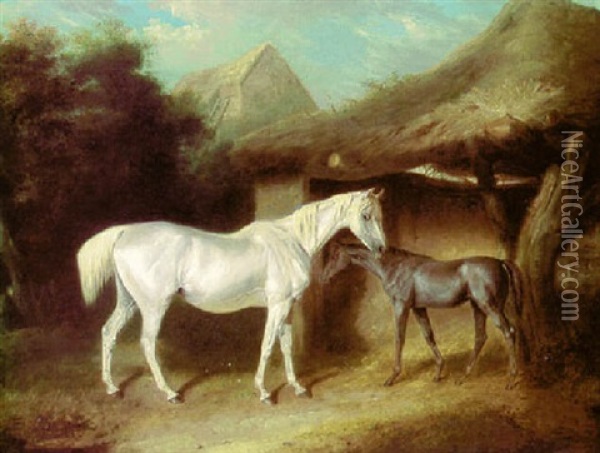 The Stable Yard Oil Painting - Edward Walter Webb