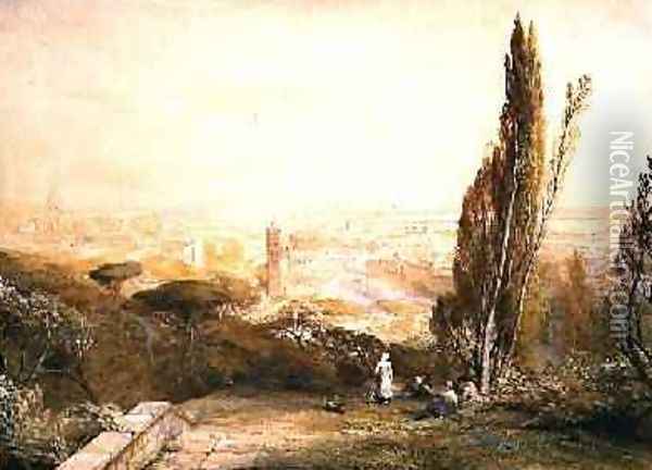 Rome, from the Western Hills, c.1840 Oil Painting - Samuel Palmer