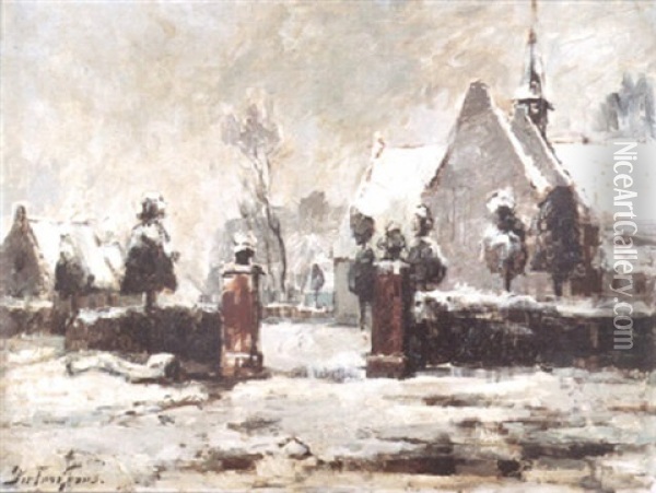 Vlassenbroek Onder Sneeuw Oil Painting - Pieter Gorus