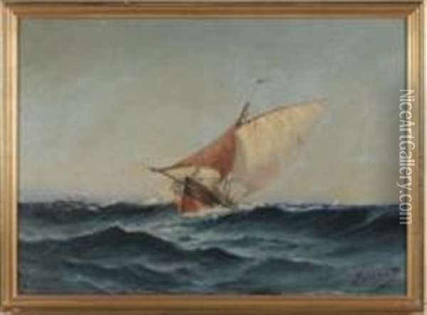 Bateau En Mer Oil Painting - Joseph Francois Suchet