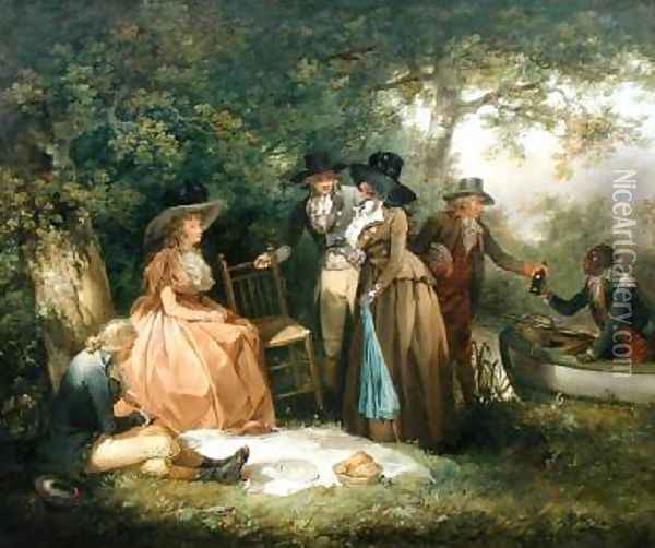 The Anglers Repast Oil Painting - George Morland