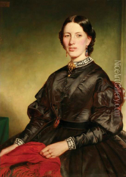A Three-quarter Length
Portrait Oil Painting - Hugh Collins
