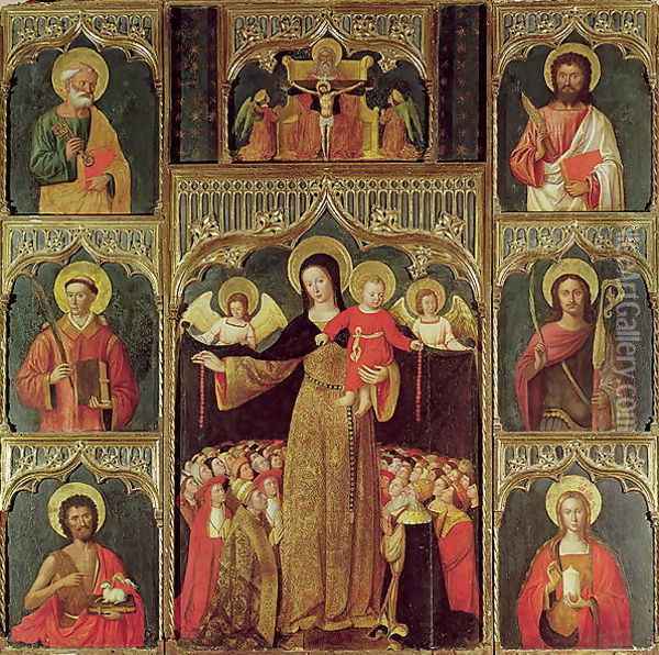 Altarpiece of the Virgin of the Rosary, c.1500 Oil Painting - Ludovico Brea