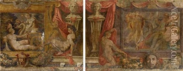 Apollo Che Uccide I Ciclopi (+ Cerere E Proserpina; 2 Works) Oil Painting -  Perino del Vaga