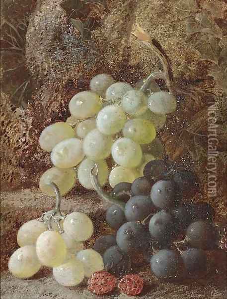 Grapes and raspberries Oil Painting - Vincent Clare
