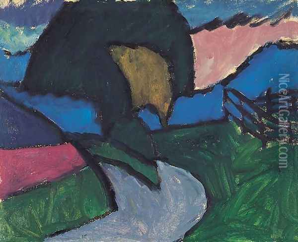 Countryside in Autumn Oil Painting - Gabriele Munter
