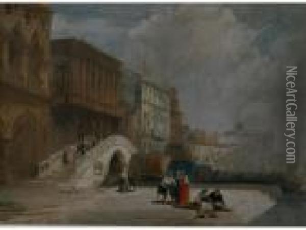 On The Grand Canal, Venice Oil Painting - William Callow