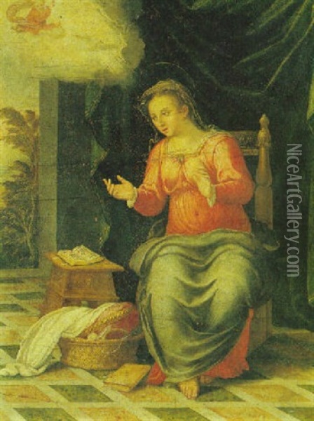 The Annunciation Oil Painting - Raffaelo Colle