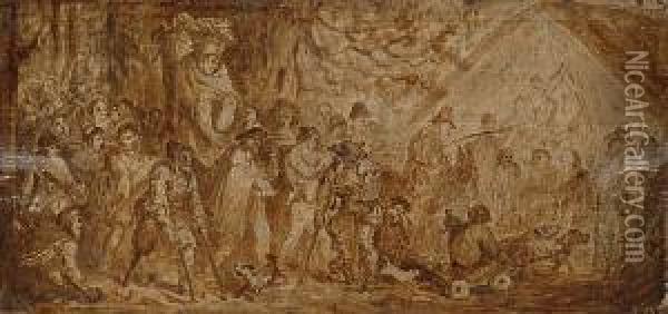 The Feast Of Fools Oil Painting - Adriaen Pietersz. Van De Venne