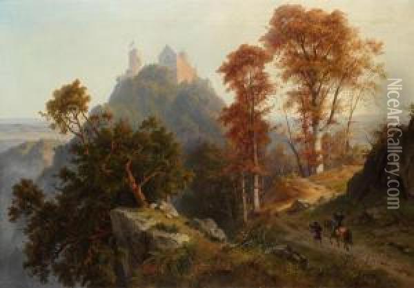 Wartburg, Herbstmorgen Oil Painting - Friedrich I Preller